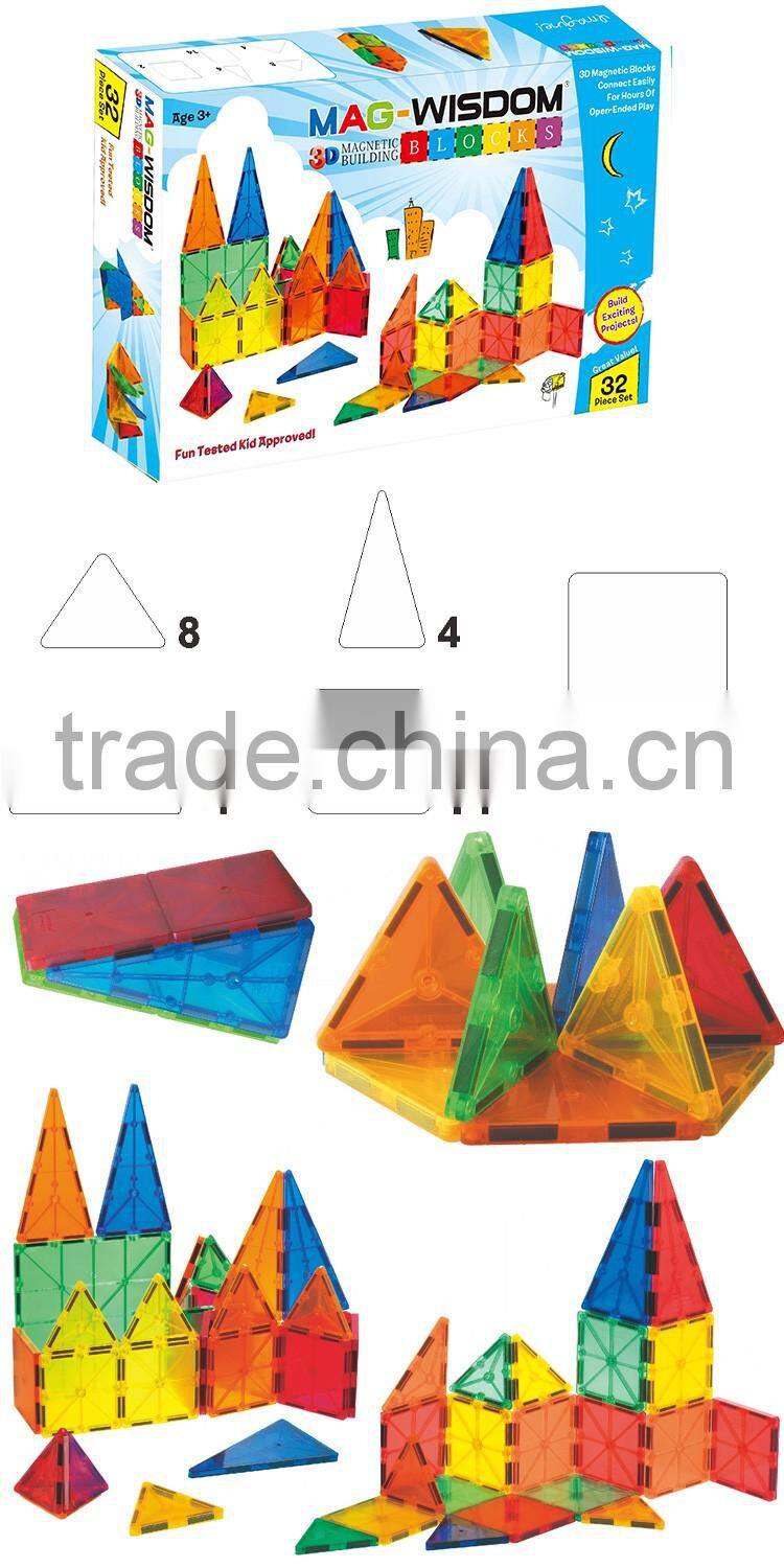 3-D Magnetic Diy Funny Building Blocks for toddlers