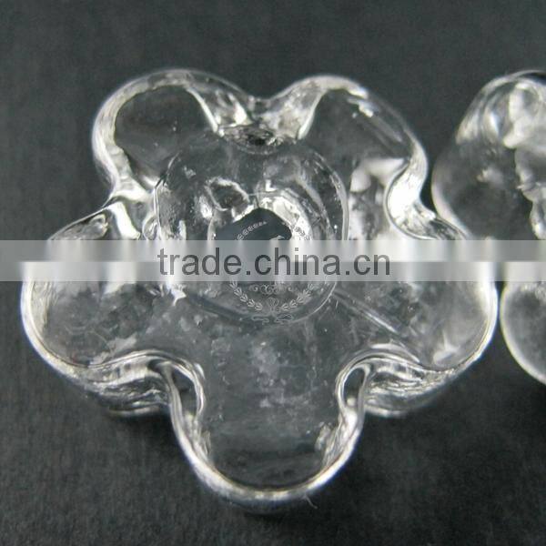 21mm transparent star flower shape glass dome cabochon with 3mm hole DIY jewelry supplies 3070069