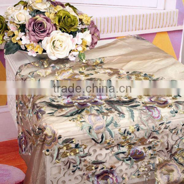 New Design Organza Embroidered Curtain Material Types