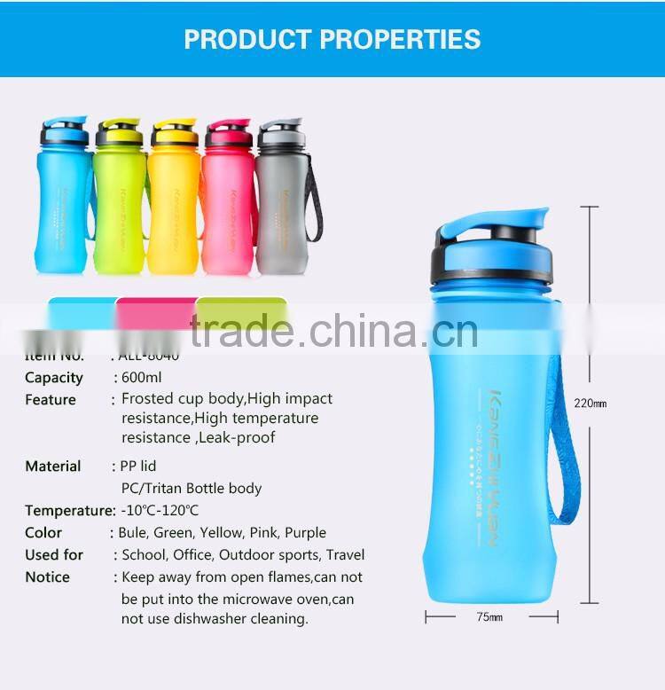 600ml Plastic Mineral School Travel Cycling Cups Water Bottle