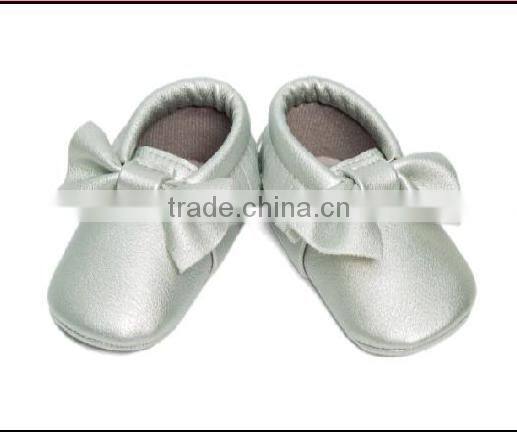 2016 wholesale hot style Silver Toddler Moccasins baby hot sell baby girl Sequin leather wholesale baby shoes