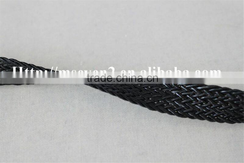 cheap price 100% PU materil black laces trimmings ribbons braids for belt