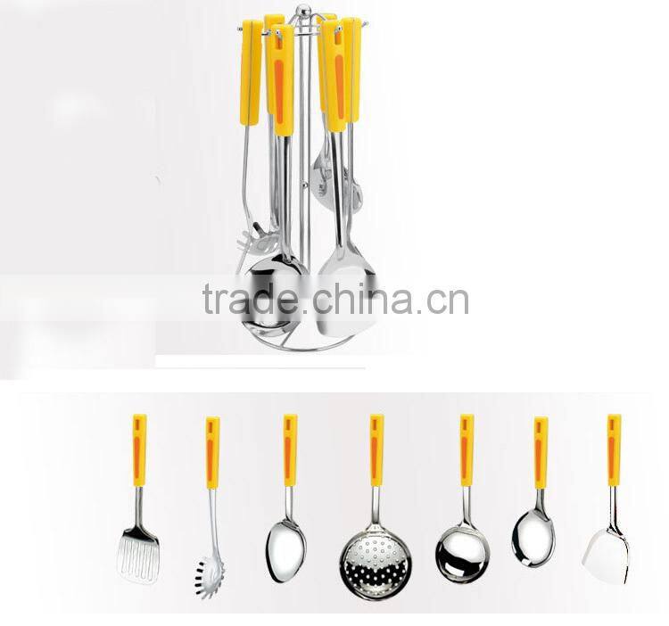 2015 high Quality cutlery kitchenware with plastic handle korean kitchen tools/modern kitchen designs 7PCS/SET S33
