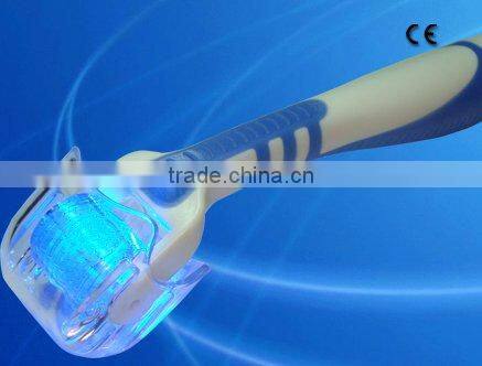 titanium MTs derma roller with 405 nm blue Led light for skin rejuvenation and wrinkle removal with CE