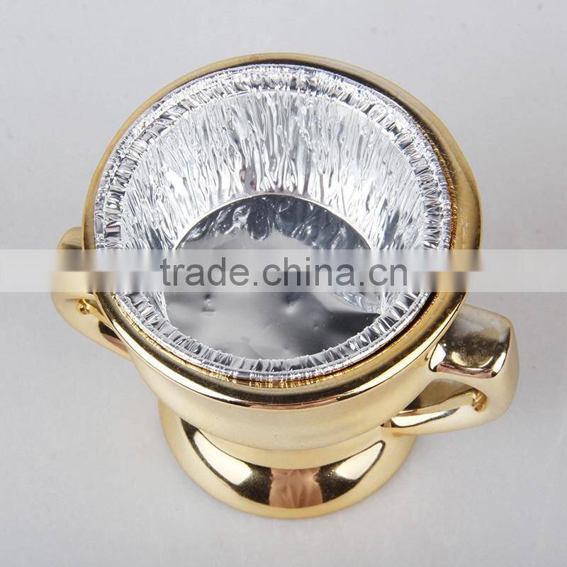 2016 new hot sell golden Arabic incense burner candle burner cramic incense burner for charcoal