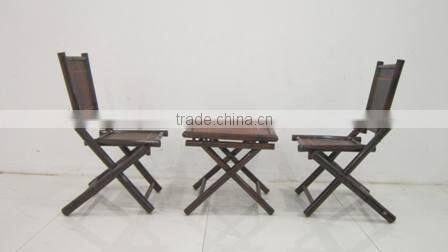 Set of table and chair made of natural bamboo