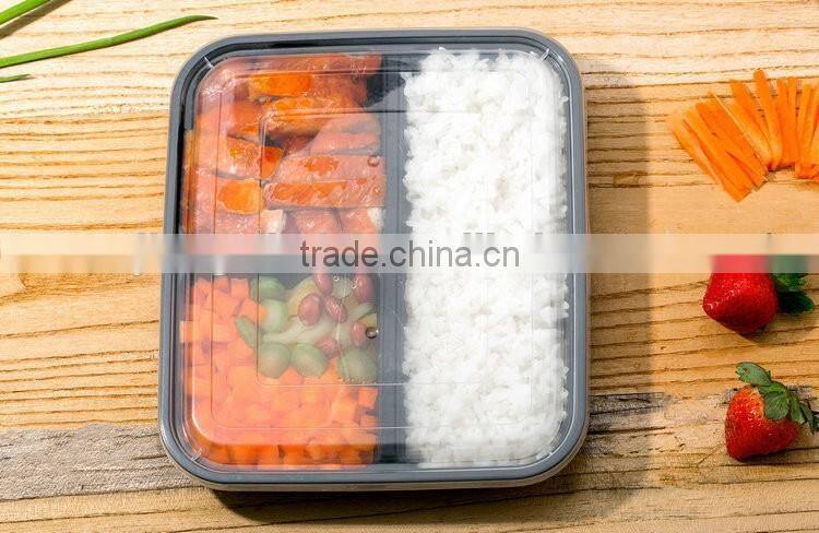 Disposable plastic food container for food take away and microwavable