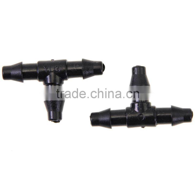 50 Pcs 1/4" Barbed Hydroponic Top Drip Plastic Tee Connectors for Cooling System