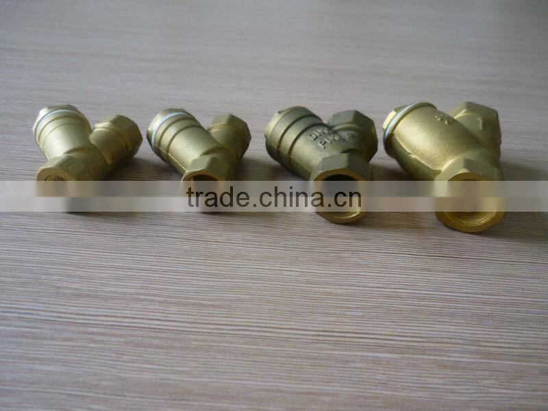 yellow brass Y type female strainer valve