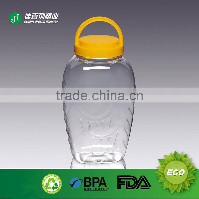 food grade clear dry food candy 1 litre plastic bottle with handle