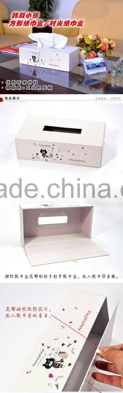 cute bear printed rectangle tissue holder box