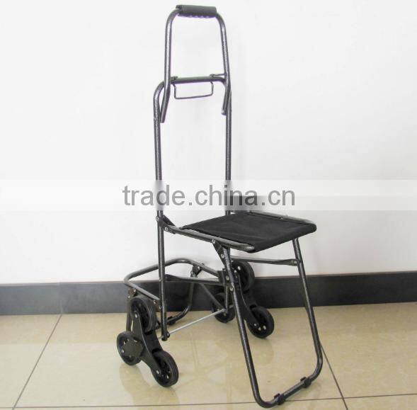 Stair Climbing Rolling Shopping Multipurpose Laundry Utility Cart with Seat