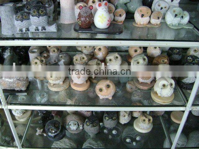 Garden and indoor decor handmade river stone owl sculptures