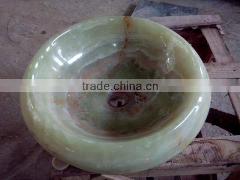 Green onyx marble bathroom sink with competitive price