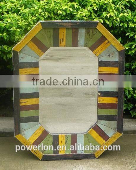 Colorful Wooden Frame Garden Mirrors Outdoor and Indoor