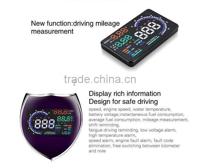 2016 New 5.5" Screen A8 Auto Car HUD Head Up Display KM/h & MPH Overspeed Warning Alarm System Car Speed Head UP LED Display