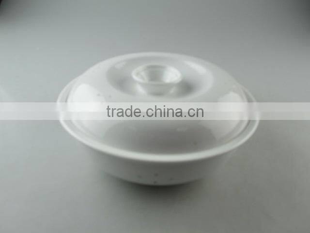 Stocklot white ceramic soup tureen/dinnerware with cover in cheap price