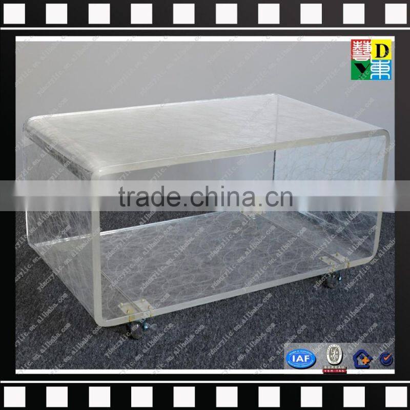 Custom acrylic bar cart acrylic food trolleys lucite plexiglass serving carts from shenzhen yidong