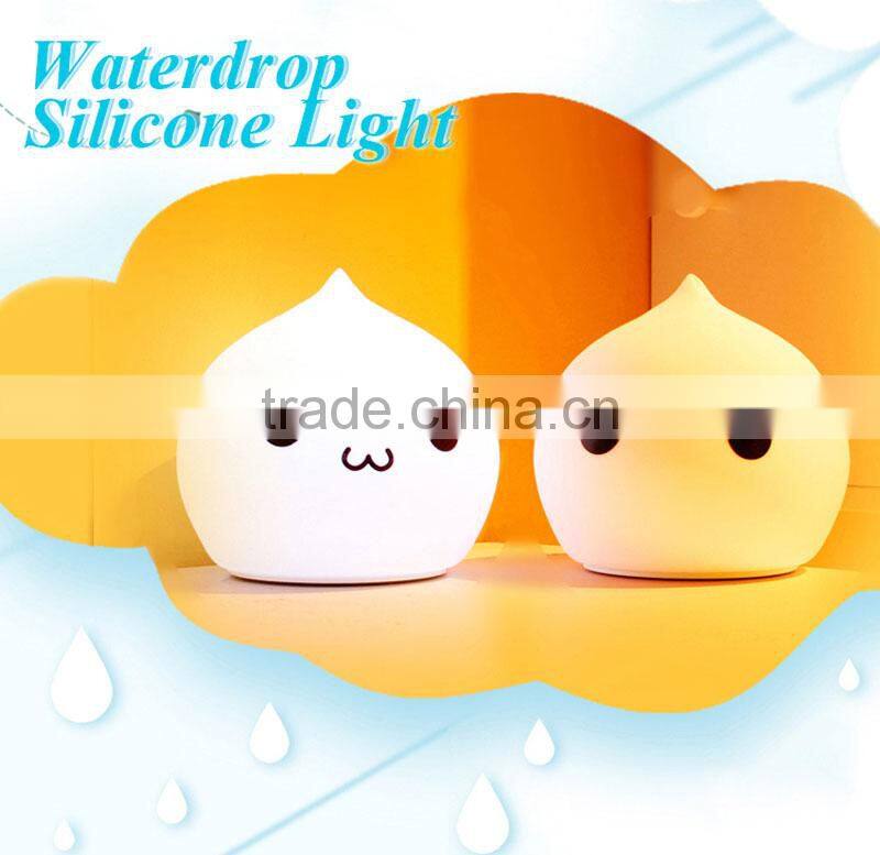 Portable Silicone LED Colorful Baby Night Light, USB Rechargeable Children Night Lamp with Warm White, 7-Color Breathing