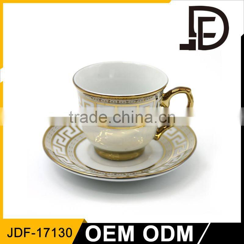 round shape modern European quality fine bone china coffee cup and saucer