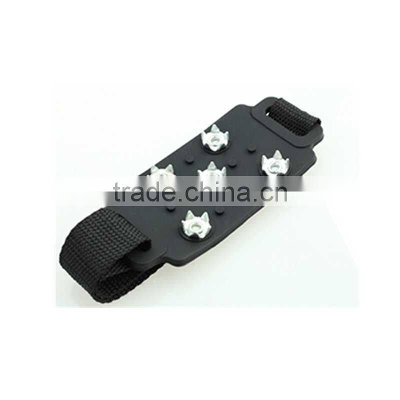 Factory Selling Silicone 5 Teeth Anti-slip Ice Gripper with handy Velcro straps