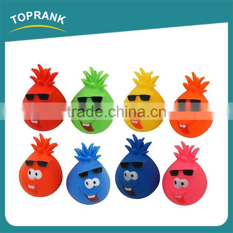 Wholesale custom color cute pineapple head vinyl toys for pet dog