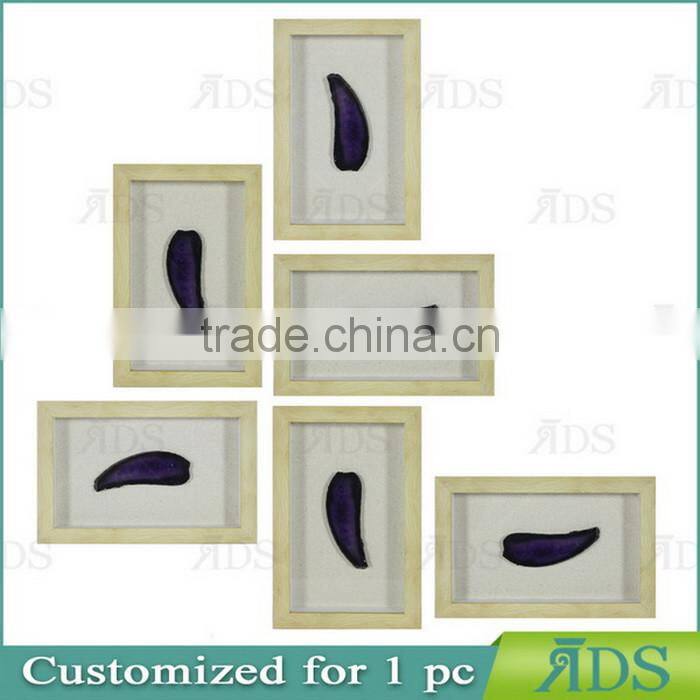 8X8 Shadow Box Frame with Natural Agate Stone Under Glass