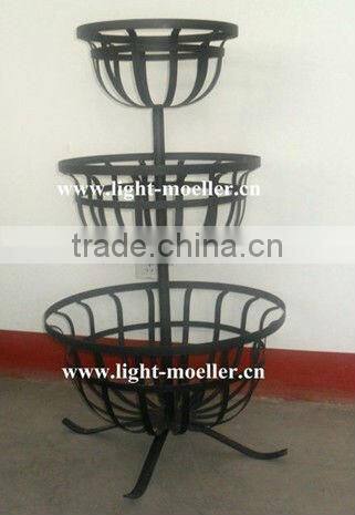 wrought iron 3-tire flower planter