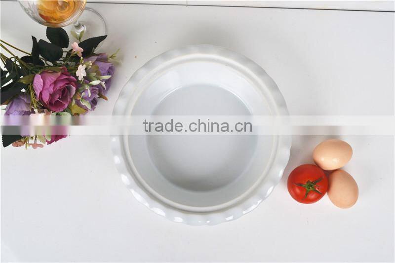 10" ceramic white porcelain round bakeware