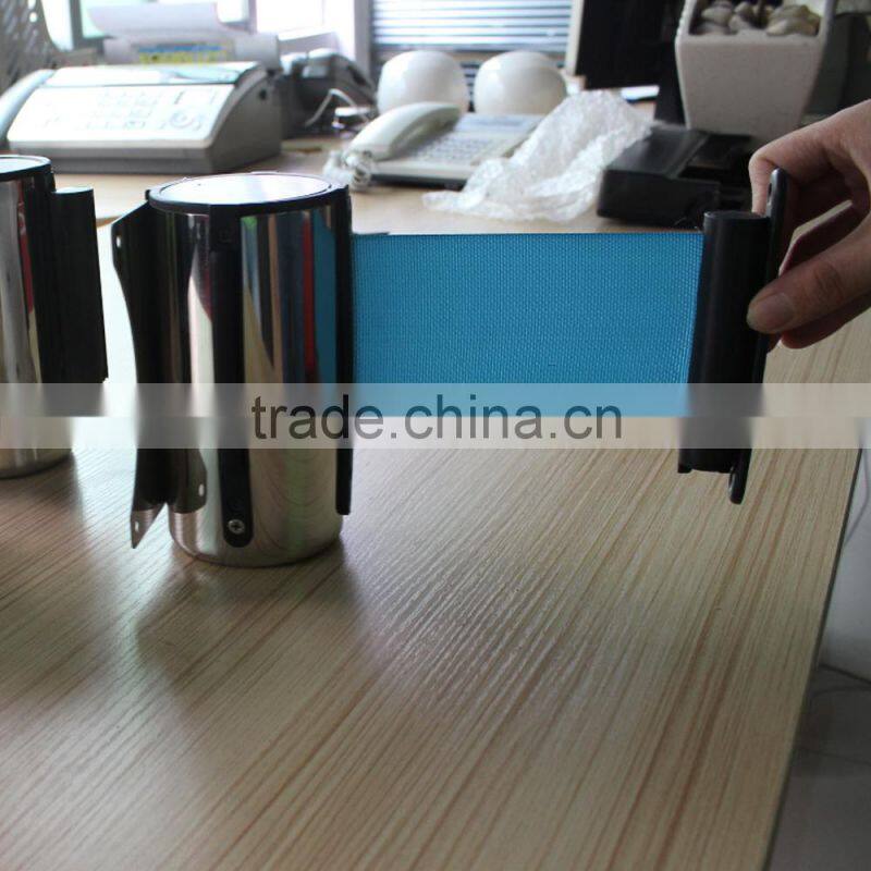 wall mount stanchion retractable barrier belts