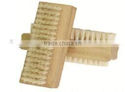 Nail brush wooden loose twin nail brush with soft & firm bristles