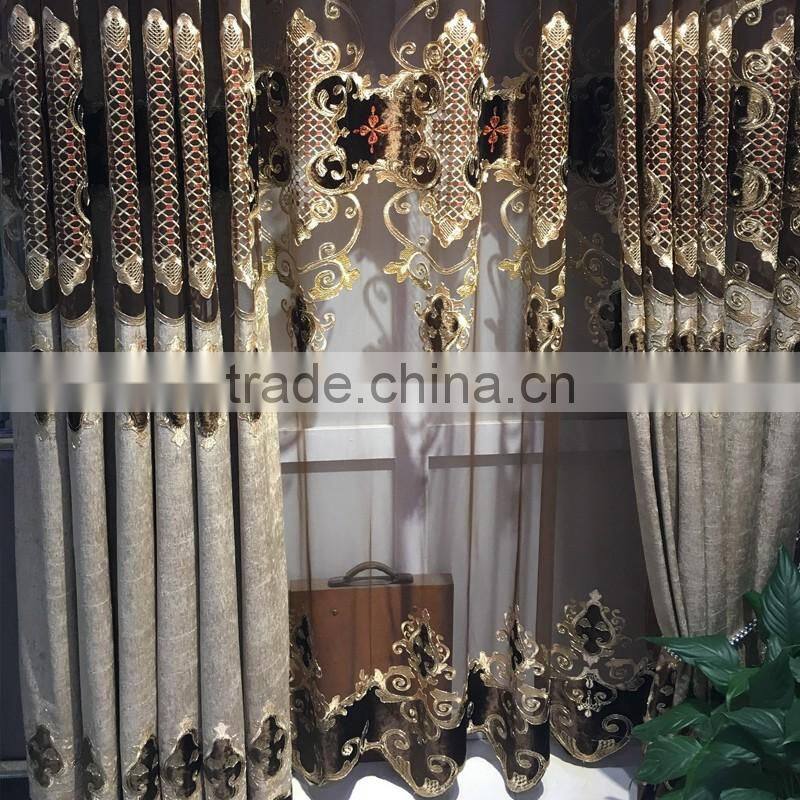 ZY9987 Luxury European style living room bedroom black curtains shade American luxury jacquard curtains