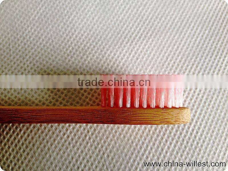 Hotel bamboo toothbrush, natural bamboo handle toothbrush