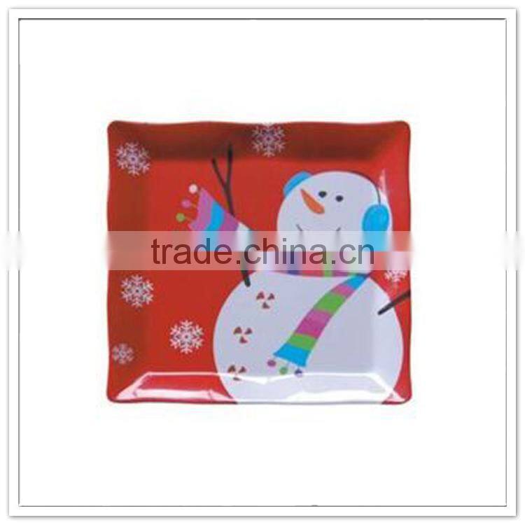 12.5' fish printing fashional personalized eco recycle round plastic serving tray