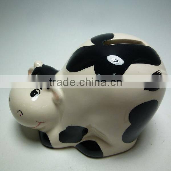 Lovely Cow Ceramic Piggy Bank/Money Pot /Money Box/Clay Money Pot