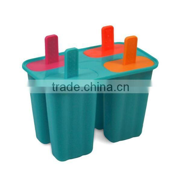 Novelty food grade 4 cavities black ice popsicle molds