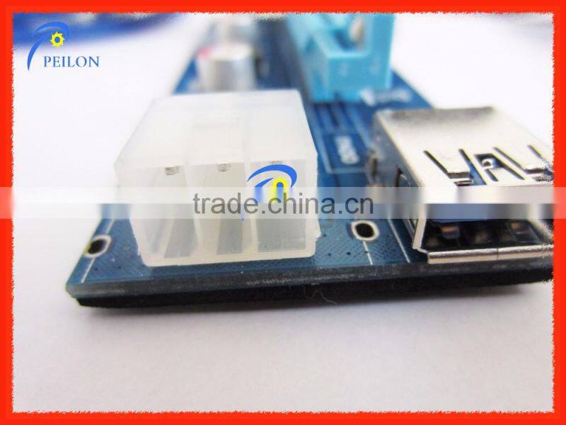 60cm USB 3.0 PCIe X1 TO X16 with power supply cable / PCI-e 1x to 16x Adapter 6PIN PCIE to pci adapter