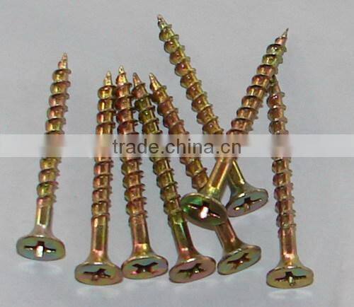 Yellow Zinc coated Chipboard Screws in Guangzhou