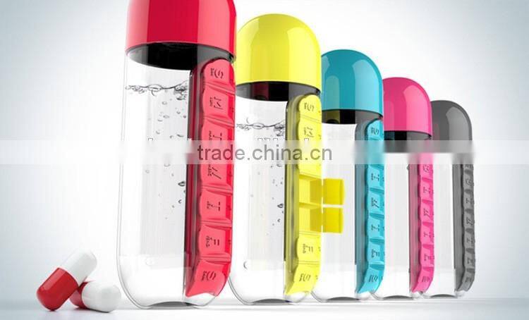 New Creative Daily Pill Box Organizer bottle outdoor travel water bottle