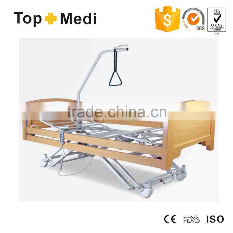 TOPMEDI homecare hospital products 5 function wooden electric hospital bed