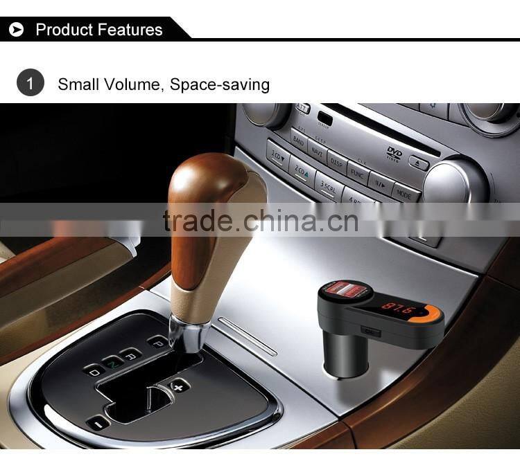 Wireless Bluetooth Car Kit with Portable Dual USB car charger Hands Free MP3 Player FM Transmitter