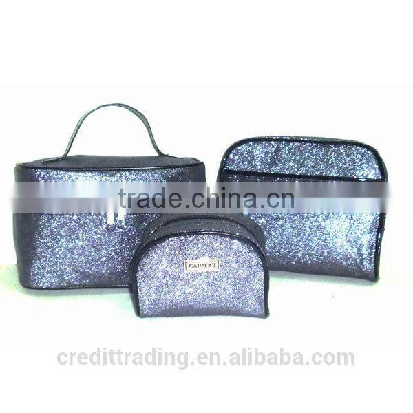 Grind arenaceous shiny surface Multifunction Travel Hanging Cosmetic Bag 3pcs/SET