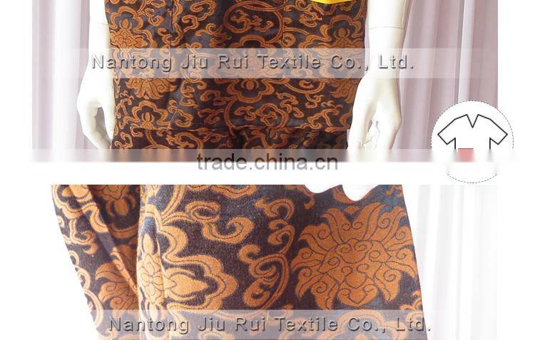 Wine Red Floral Jacquard Pyjamas V-Neck Pyjamas For Sauna Steam Clothes Set Women