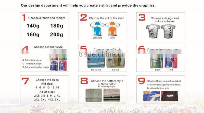 Hongen apparel Accept sample order mountain cycling jerseys/custom bicycle jersey/sublimation cycling shirt with competitive