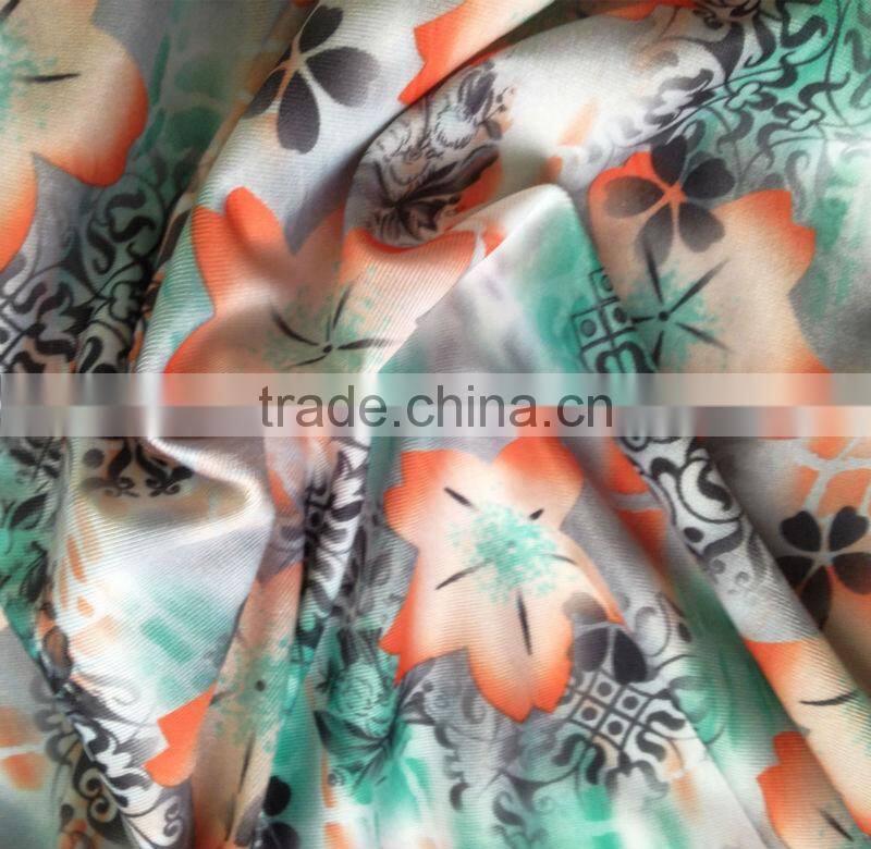 4 way stretch Poly Spandex flower transfer printed fabric