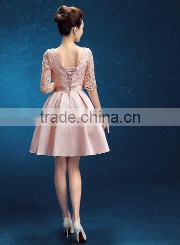 pink prom short maid of honor woman one-piece dress