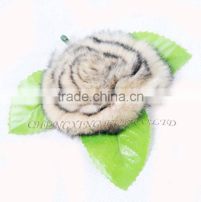 CX-A-33 High Quality Genuine Rex Fur Flower Decoration Brooches Pin