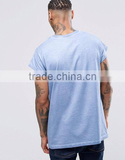 OEM custom men newest design fashion distressed oversized sleeveless t-shirt/tee shirt