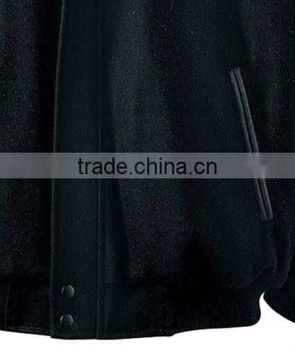 Design Leather Jacket Melton With Bishop Collar Mens