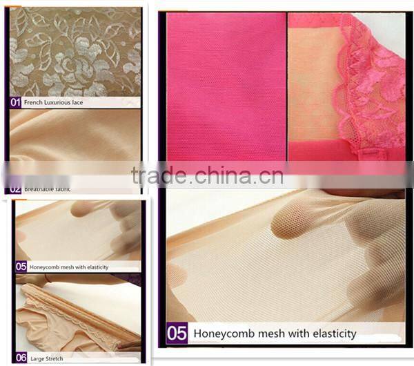 Abdomen in and lift the hips big sizes with Bamboo fiber Control briefs lace sexy briefs in women